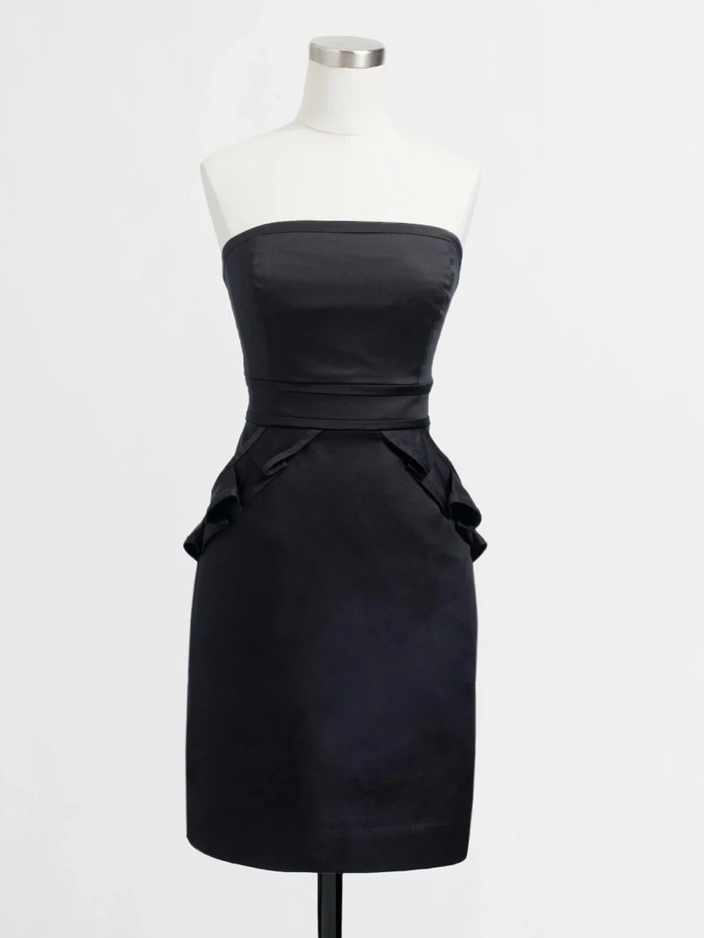 J Crew Strapless little Black Dress with Peplum pocket Detail size 6